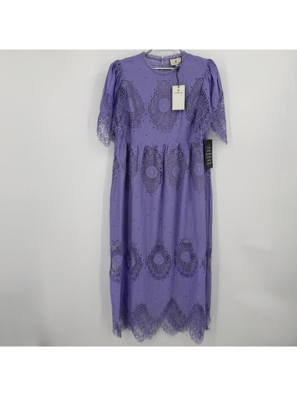 Tuckernuck Lilac Catalina Midi Dress size M Medium NWT Lace Crochet Long